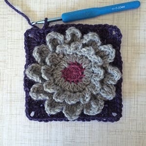 12" Wildflower Granny Square from Square-A-Day CrochetAlong | Free Crochet Pattern by Little Monkeys Crochet